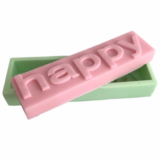 Happy (Mutlu) Silikon Mum Kalıbı 15x4x2,5 Cm Happy (Mutlu) Silikon Mum Kalıbı 15x4x2.5 Cm