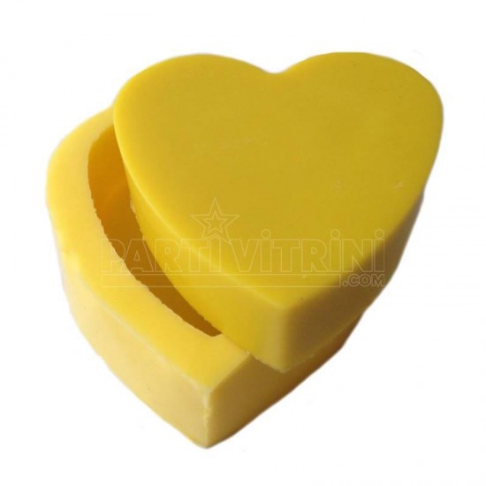 Kalp Şeklinde Silikon Mum Kokulu Taş Ve Sabun Kalıbı 5x5x1.5 Cm