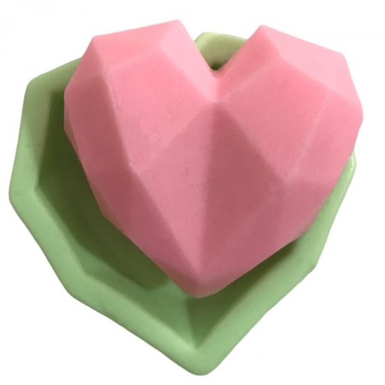 Kristal Kalp Silikon Mum Kalıbı 6x6x6 Cm