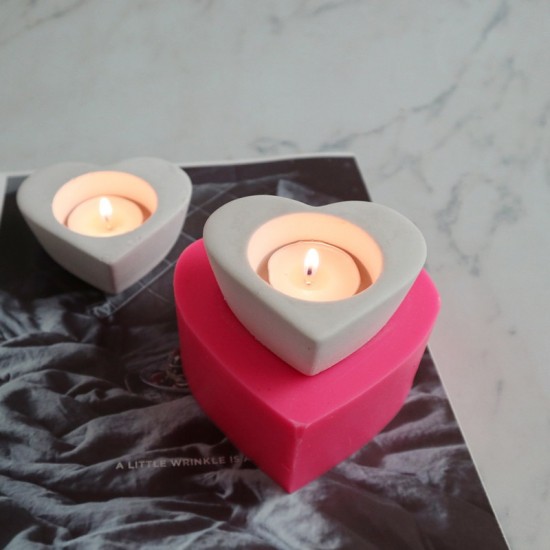 Kupa (Kalp) Şeklinde Silikon Tealight Mum Kalıbı Kupa (Kalp) Şeklinde Silikon Tealight Mum Kalıbı