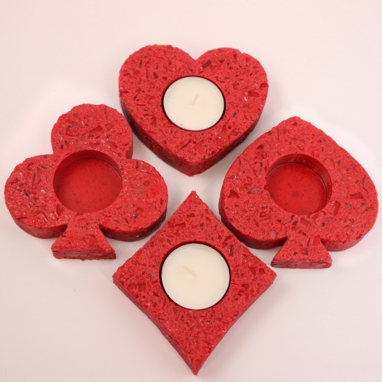 Maça İskambil Şeklinde Silikon Tealight Mum Kalıbı Maça İskambil Şeklinde Silikon Tealight Mum Kalıbı