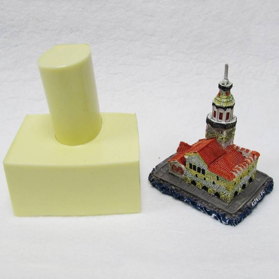 Üç Boyutlu Kız Kulesi Silikon Şeker Hamuru Ve Kokulu Taş Kalıbı Küçük