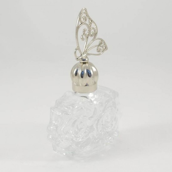 Gül Figürlü Kesme Cam Kolonya Ve Oda Kokusu Şişesi 75 cc