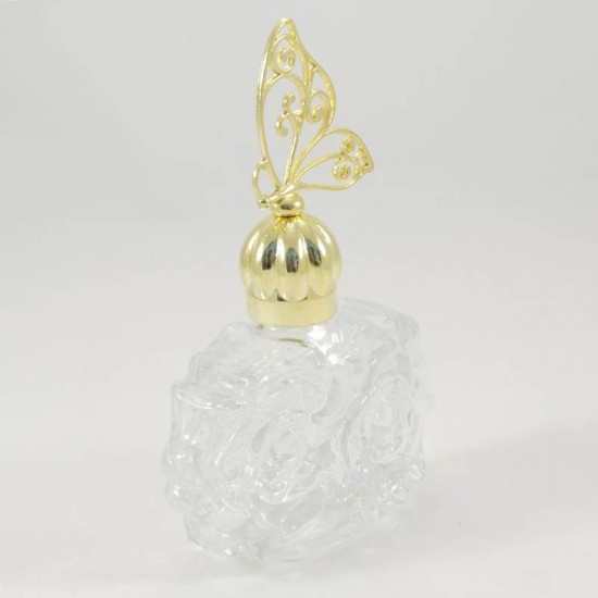 Gül Figürlü Kesme Cam Kolonya Ve Oda Kokusu Şişesi 75 cc